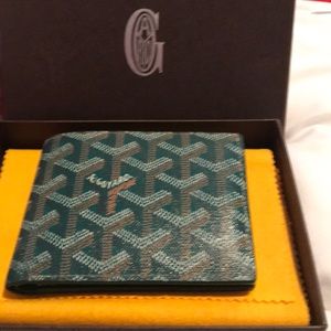 goyard wallet green